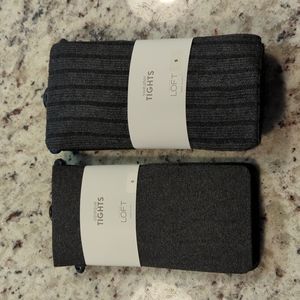 NWT LOFT Gray Opaque and Sweater Tights Sz Small